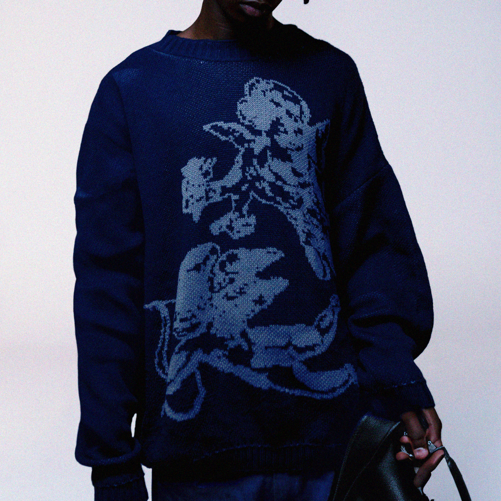 Mortem knitted sweater Azul