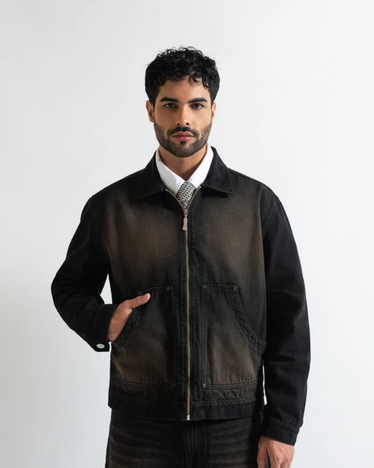 MONCLAIR WASHED BLACK BROWN JACKET