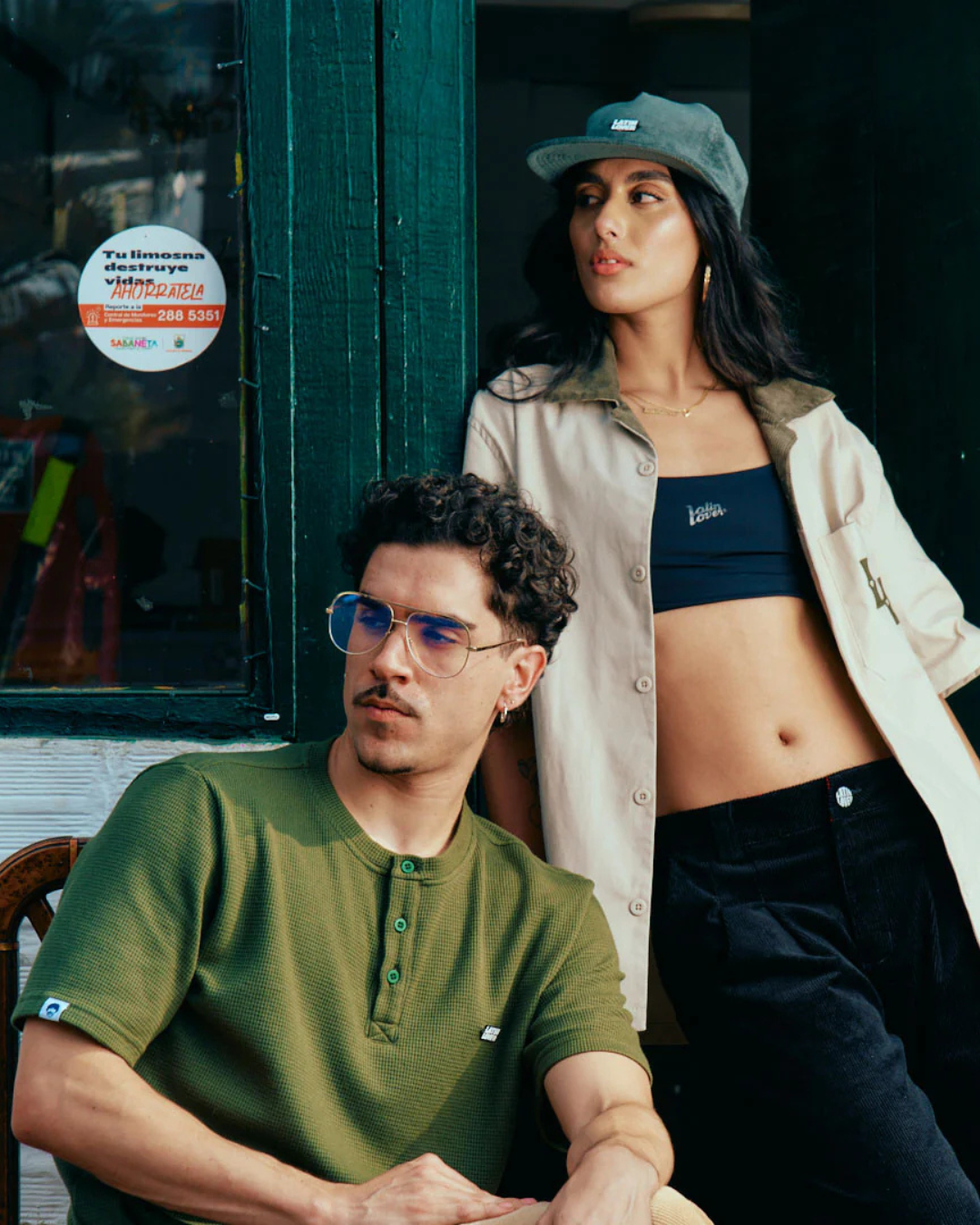 CAMISETA WAFFLE KNIT BOTONES VERDE