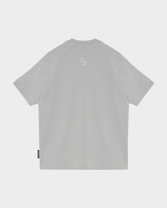 CAMISETA LL SESGOS GRIS CREMA