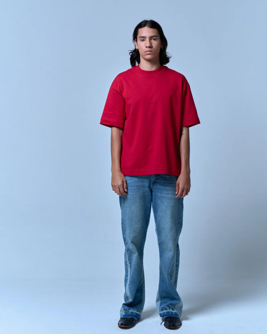 CENTER LOGO RED BOXY T-SHIRT