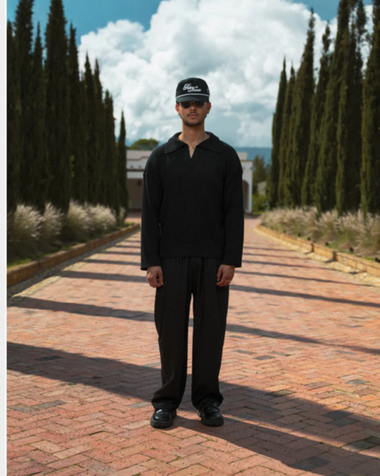 SWEATER NAPOLI TEJIDO - NEGRO