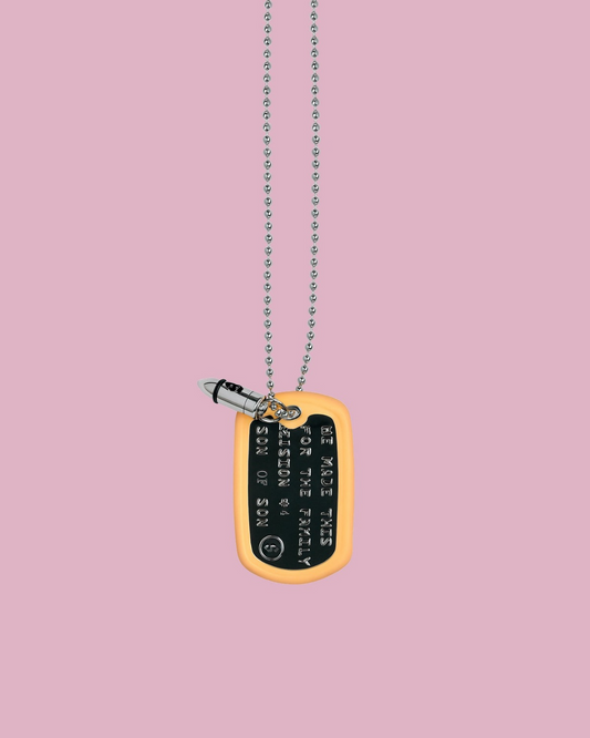 SOFS BLACK FLAG CHAIN TAG — SILVER FINISH