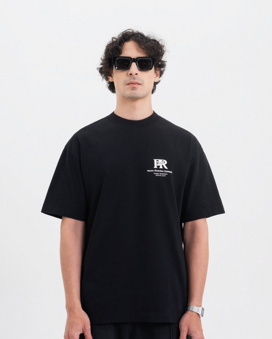 ACROSS THE LINES BLACK PURE WORLDWIDE T-SHIRT