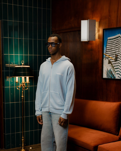 KNITWEAR HOODIE REEF - AZUL BEBÉ