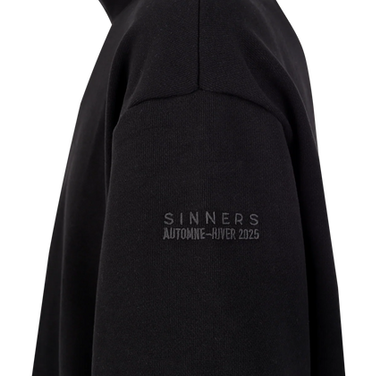 MONOGRAM HALF ZIP BLACK SWEATER