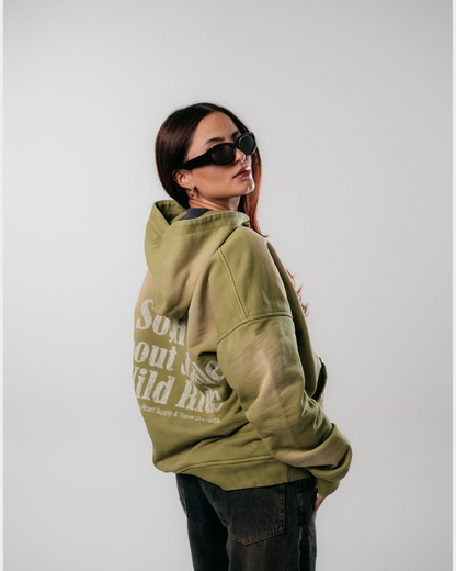 HOODIE WILD RIDE - VERDE OLIVA DESGASTADO