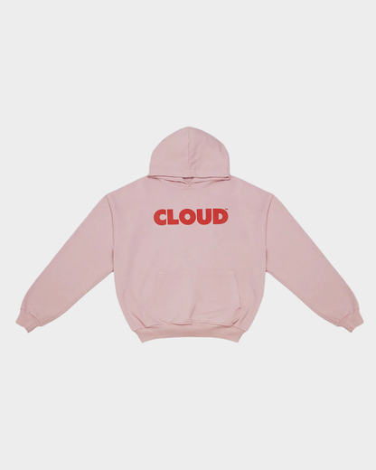 HOODIE BLOCK ROJO SOBRE ROSA BOXY FIT