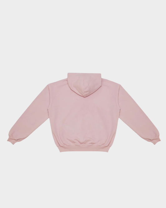 HOODIE BLOCK ROJO SOBRE ROSA BOXY FIT