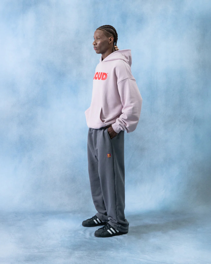 HOODIE BLOCK ROJO SOBRE ROSA BOXY FIT