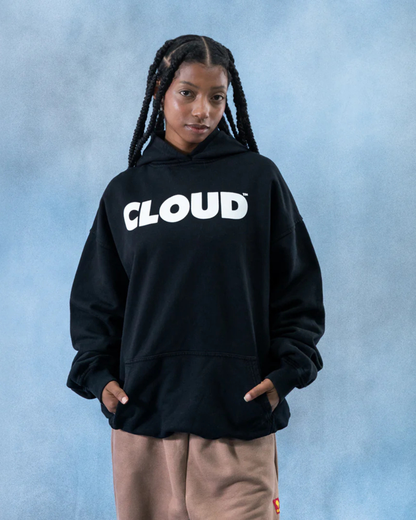 HOODIE BLOCK BLANCO SOBRE NEGRO BOXY FIT