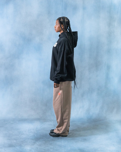 HOODIE BLOCK BLANCO SOBRE NEGRO BOXY FIT