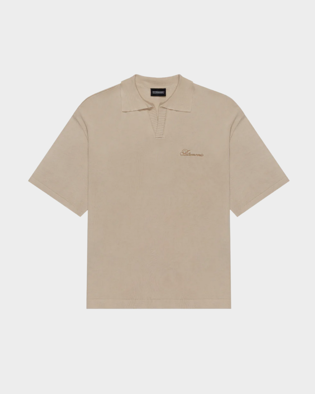 CAMISETA POLO TEJIDA - BEIGE