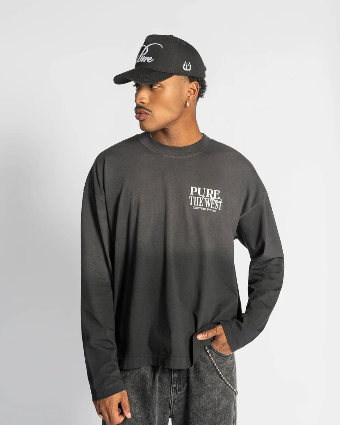 BEFORE THE WEST LONG SLEEVE BLACK T-SHIRT