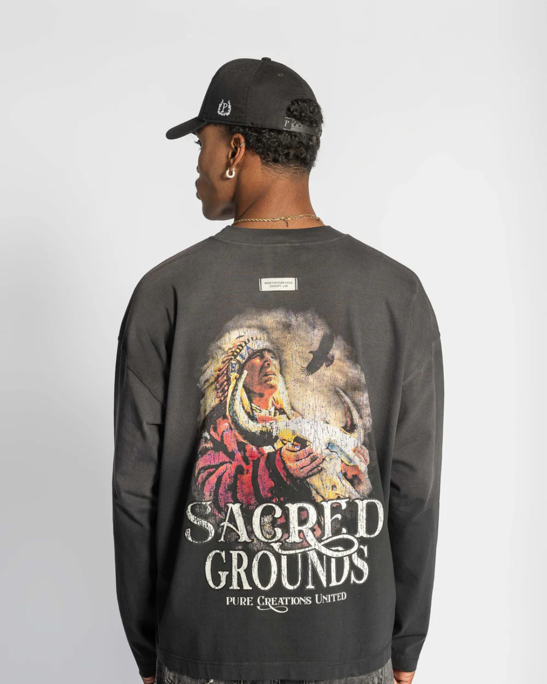 BEFORE THE WEST LONG SLEEVE BLACK T-SHIRT