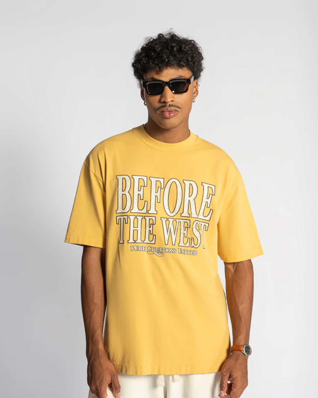 BEFORE THE WEST MUSTARD T-SHIRT