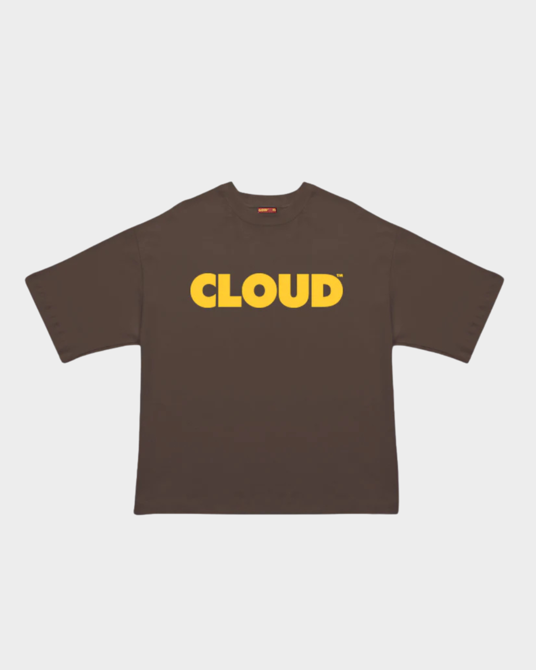CAMISETA BLOCK AMARILLO SOBRE CAFE OVERSIZE