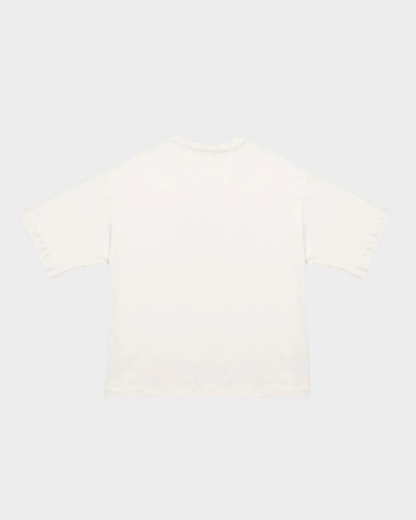 CAMISETA BLOCK ROJO SOBRE BLANCO OVERSIZE