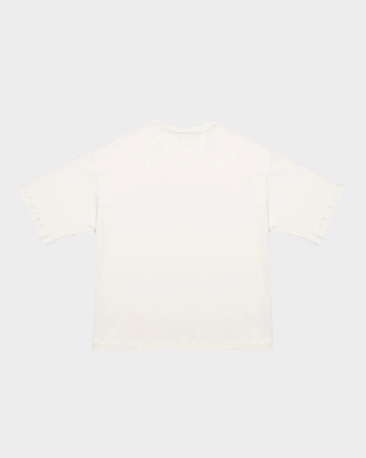 CAMISETA BLOCK ROJO SOBRE BLANCO OVERSIZE