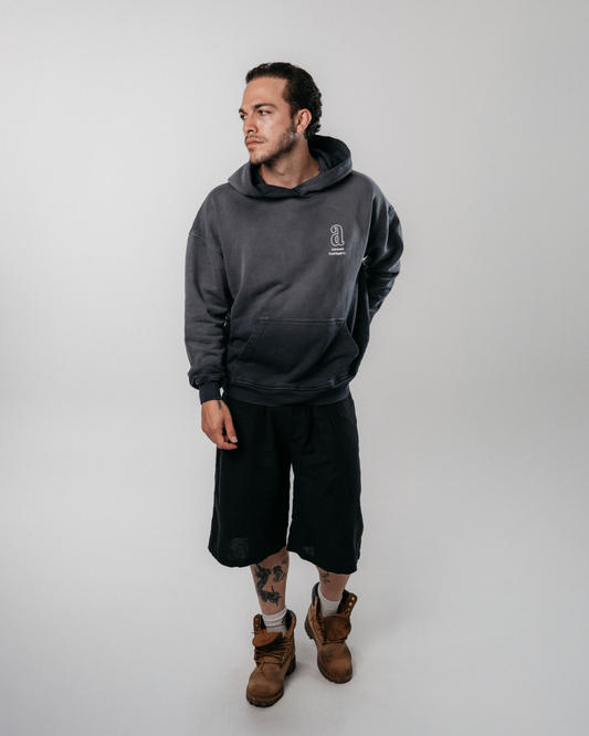 HOODIE ROAD SUPPLY - GRIS OSCURO DEGRADÉ