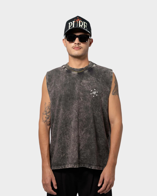 STILL HUNGRY WASHED GRAY TANK TOP