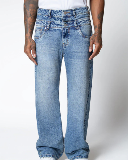 DOPAMINE LIGHT-WASH JEANS