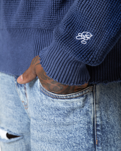 DOPAMINE BLUE KNIT CREWNECK