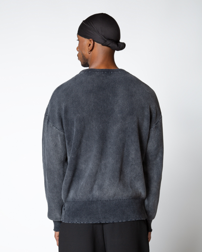 DOPAMINE BLACK KNIT CREWNECK