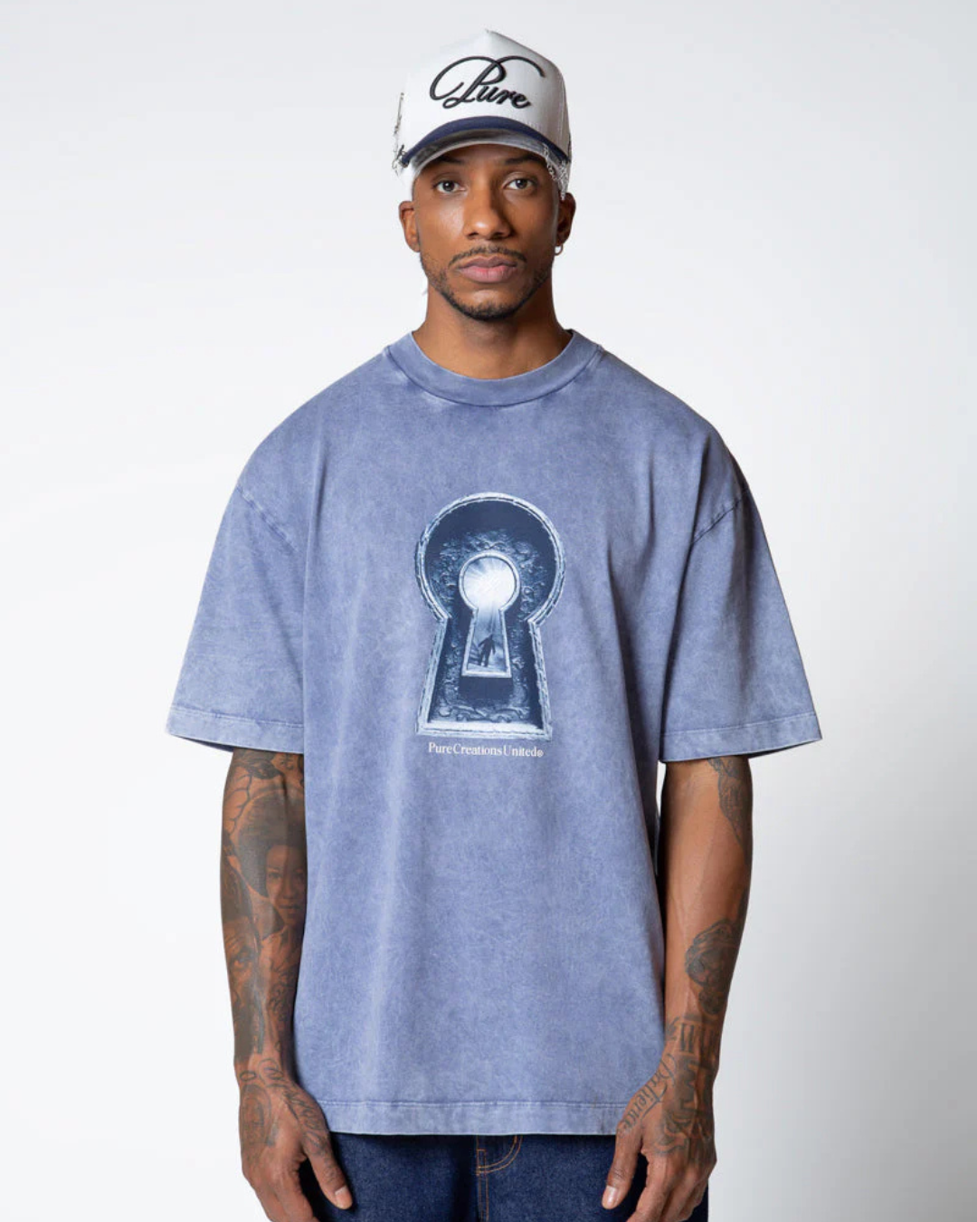 DOPAMINE BLUE KEYHOLE T-SHIRT