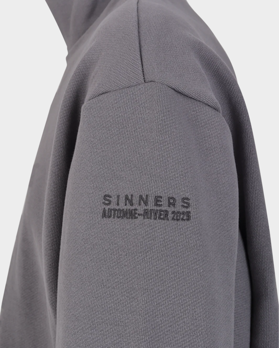 MONOGRAM HALF ZIP GRAY SWEATER
