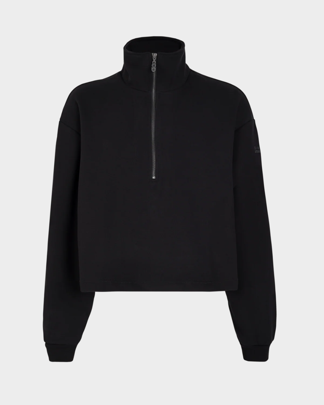 MONOGRAM HALF ZIP BLACK SWEATER