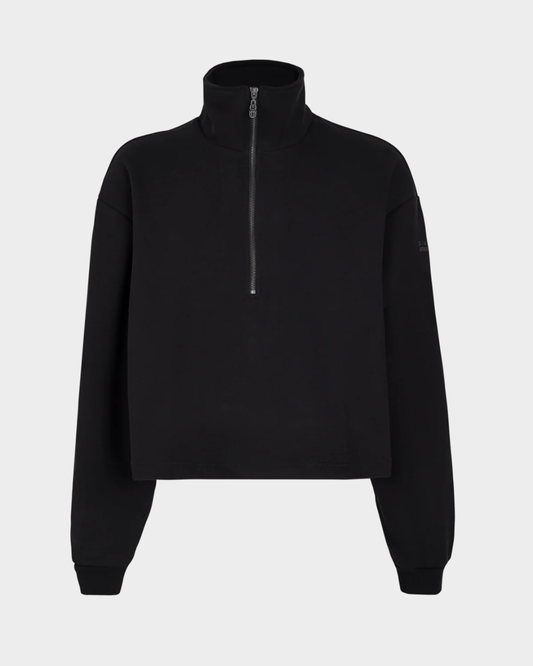 MONOGRAM HALF ZIP BLACK SWEATER