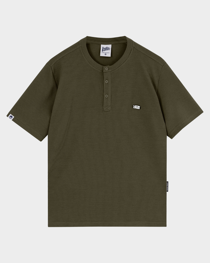 CAMISETA WAFFLE KNIT BOTONES VERDE