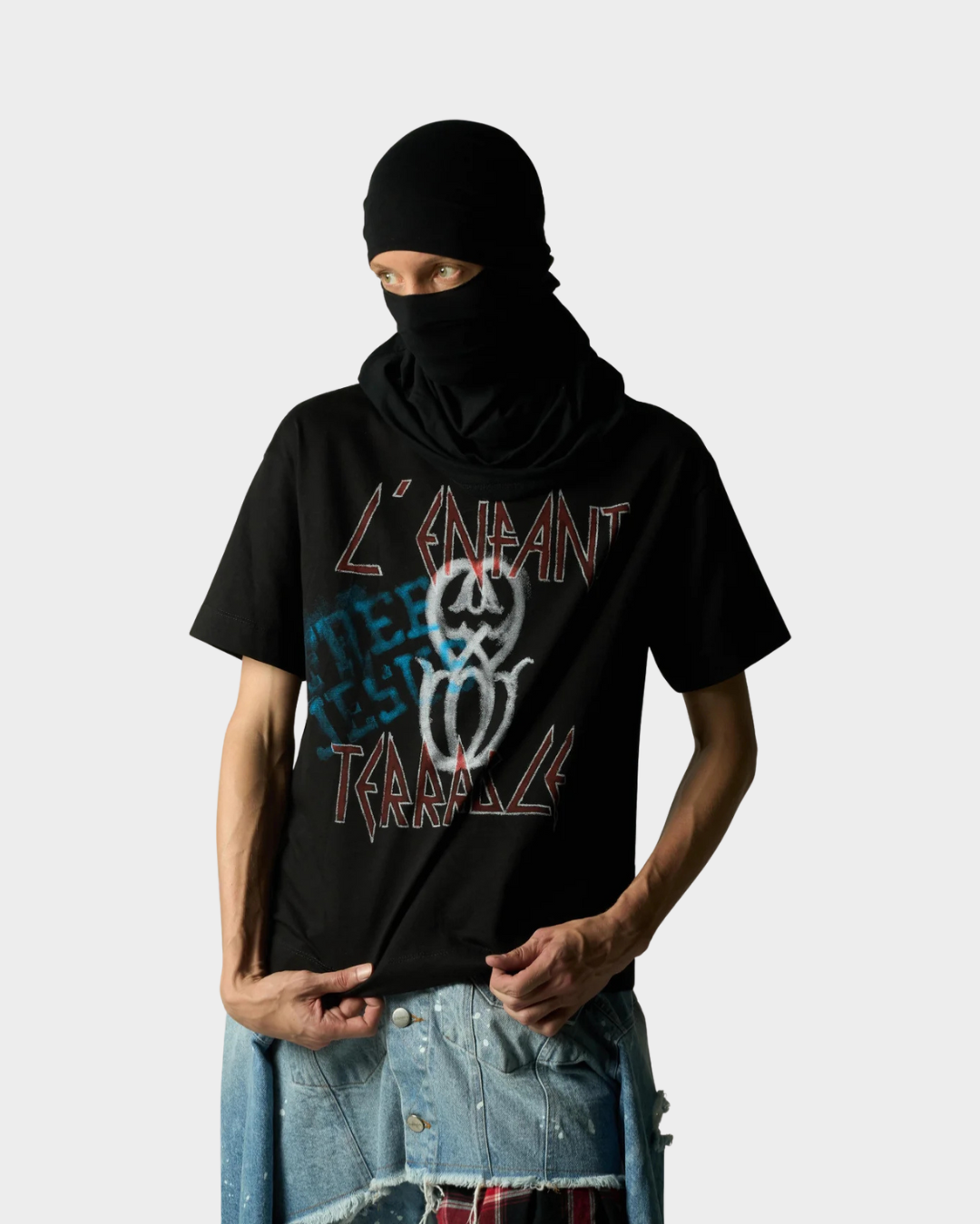 L'ENFANT MONOGRAM BLACK T-SHIRT