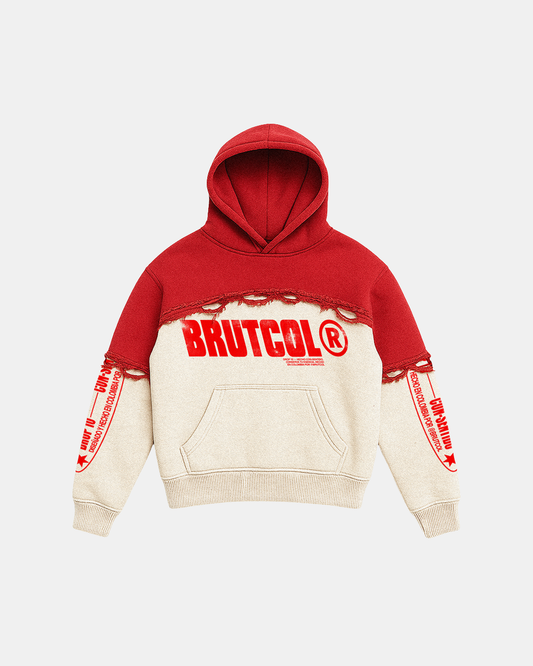 HOODIE OVERSIZED BICOLOR BRUTCOL® ROJO – DROP 10 EDICIÓN LIMITADA