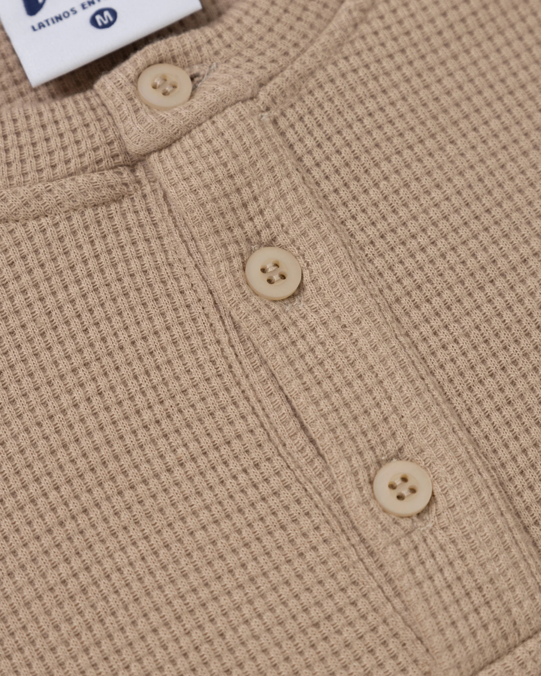 CAMISETA WAFFLE KNIT BOTONES BEIGE