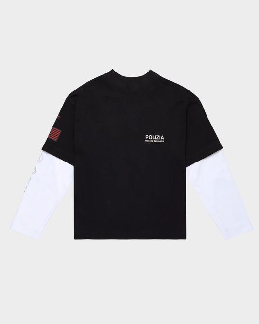 POLIZIA BLACK/WHITE DOUBLE SLEEVE