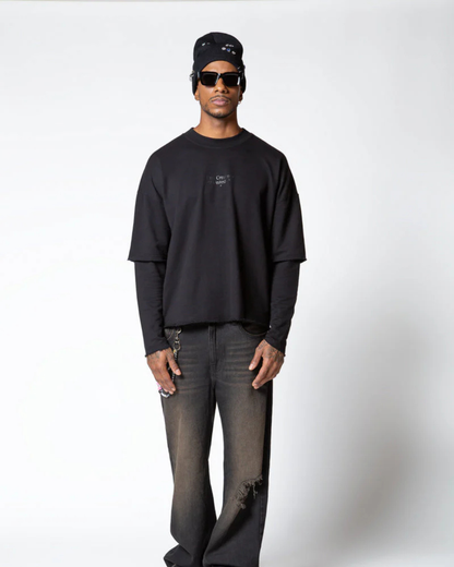 DOPAMINE BLACK LONG SLEEVE T-SHIRT