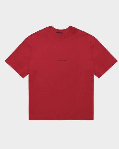 CENTER LOGO RED BOXY T-SHIRT