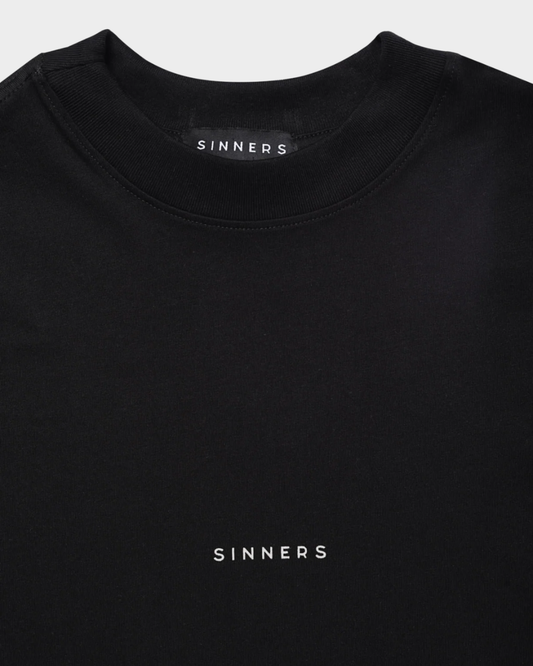 CENTER LOGO BLACK BOXY T-SHIRT