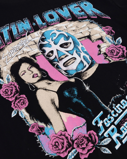 CAMISETA FASCINACION ROMANTICA NEGRO OVERSIZED