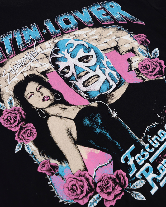 CAMISETA FASCINACION ROMANTICA NEGRO OVERSIZED