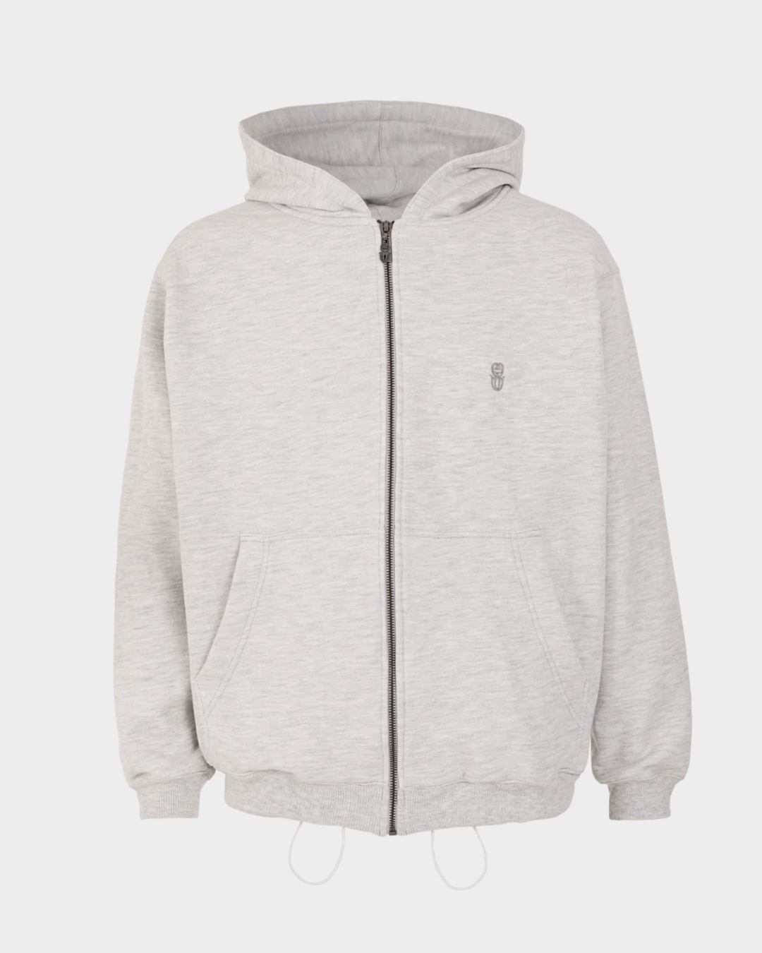 MONOGRAM GRAY ZIPPER HOODIE