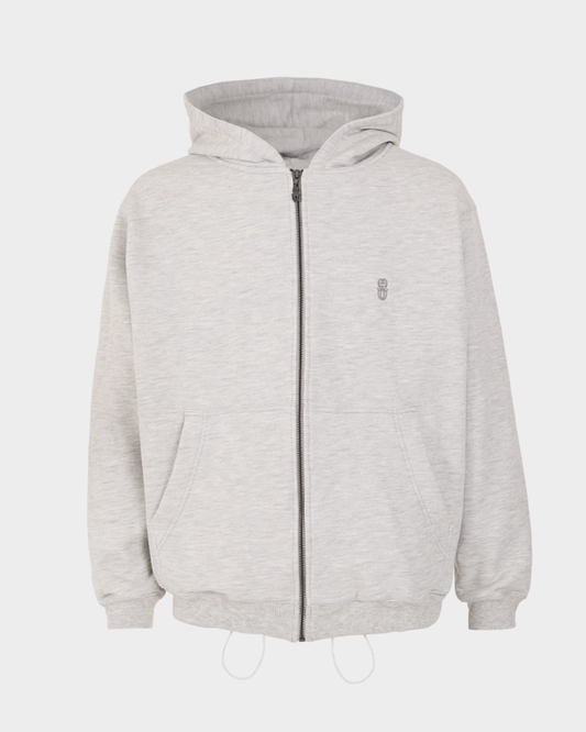MONOGRAM GRAY ZIPPER HOODIE