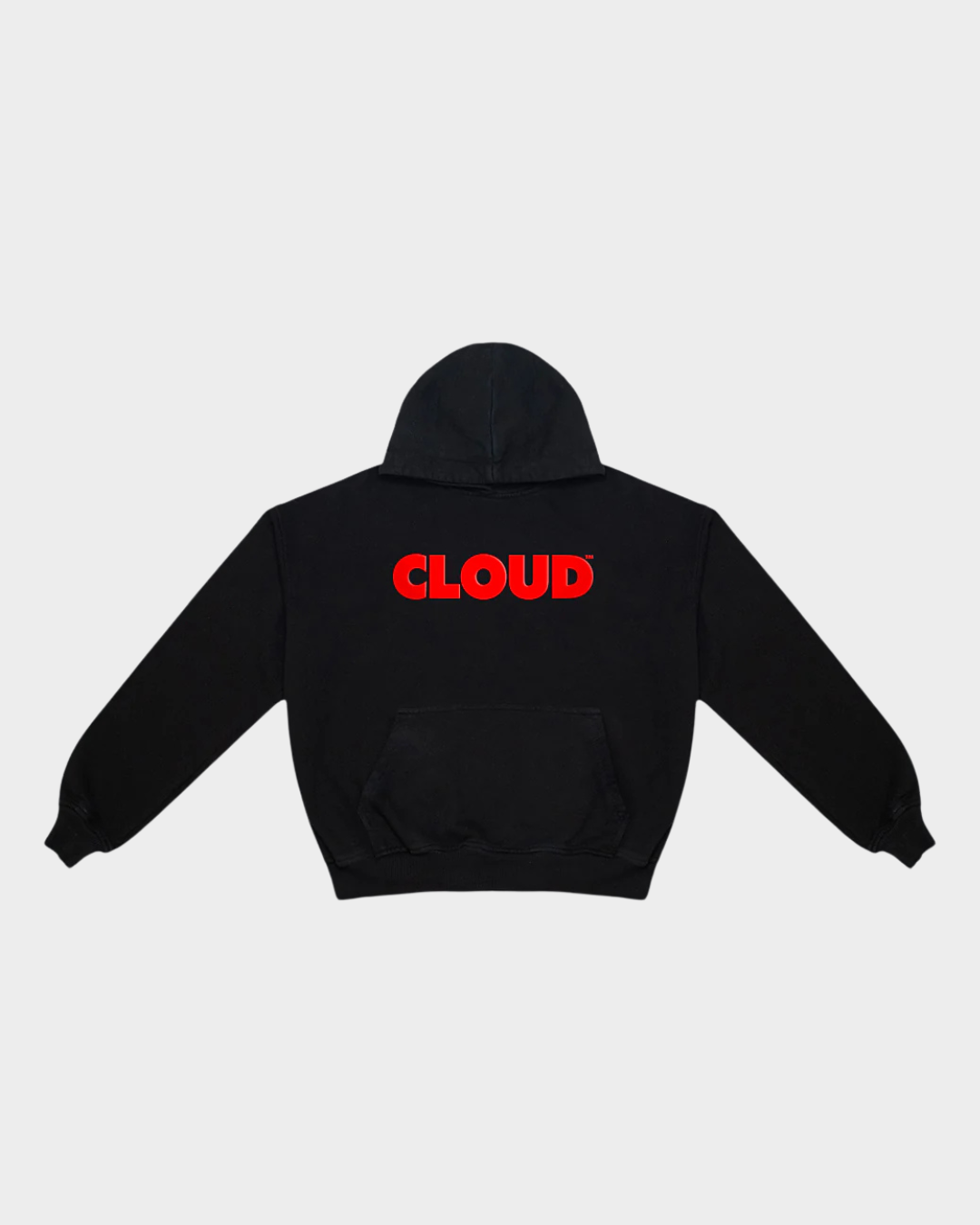 HOODIE BLOCK ROJO SOBRE NEGRO BOXY FIT