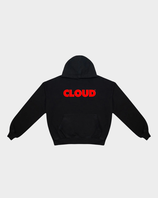 HOODIE BLOCK ROJO SOBRE NEGRO BOXY FIT