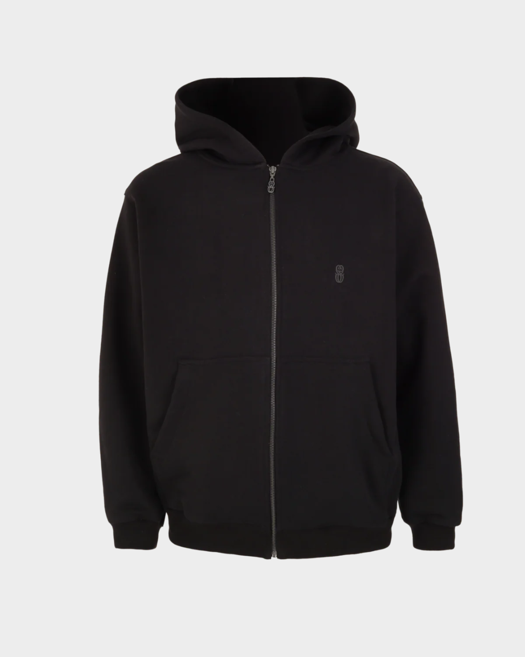 MONOGRAM BLACK ZIPPER HOODIE