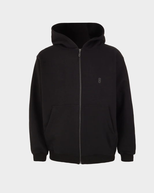 MONOGRAM BLACK ZIPPER HOODIE