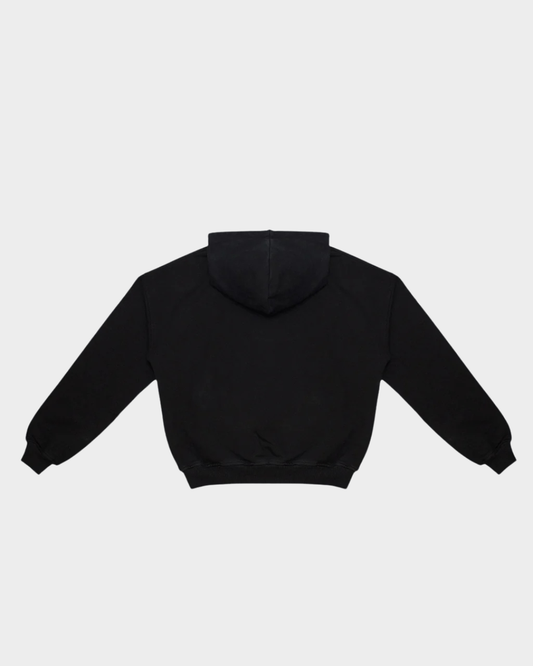 HOODIE BLOCK ROJO SOBRE NEGRO BOXY FIT