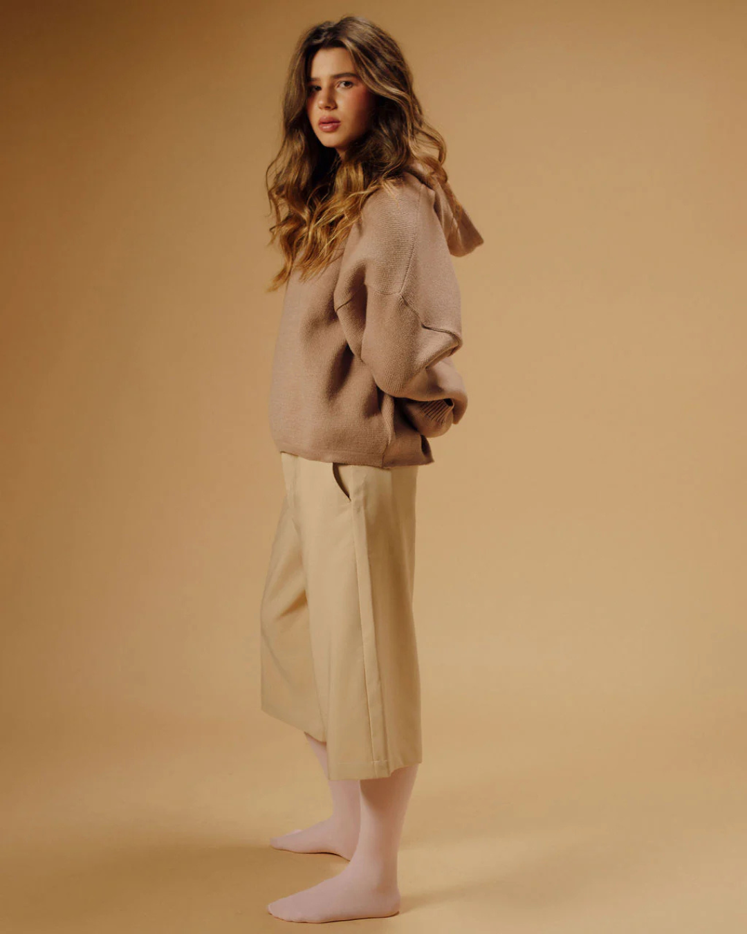 COFFEE KNIT HOODIE